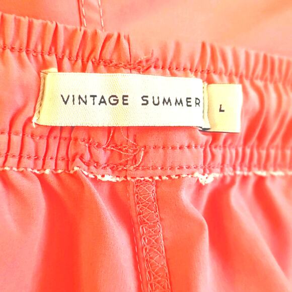 Vintage Summer Women's Pink Athletic Shorts with Black & Blue Striped Sides Sz L - Picture 6 of 7